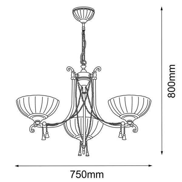 Żyrandol Granada 8313 Amplex koraliki zwisający muszla mosiądz bursztynowy