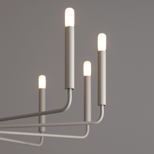 Metalowa lampa wisząca Orto 11465 nad stół świecznikowa jedwabisty szary
