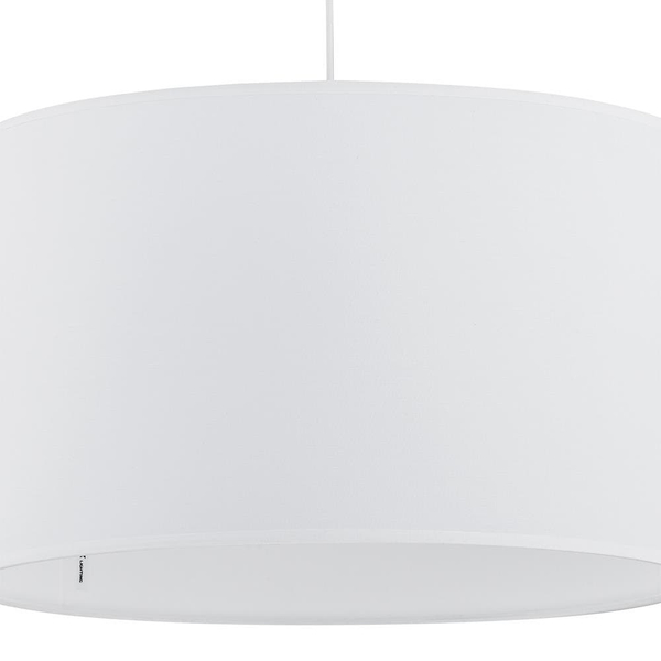 Wisząca lampa do salonu Rondo 3460 TK Lighting okrągła z tkaniny biała