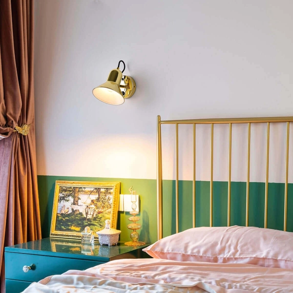 Regulowana LAMPA ścienna ASTAMA LP-1122/1W GD Light Prestige metalowa OPRAWA kinkiet okrągły na wysięgniku loft złoty