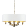 Lampa wisząca Highclere 98933 Endon na łańcuchu biała mosiądz