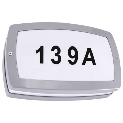 Ścienna LAMPA ogrodowa SOLINA 03686 Ideus elewacyjna OPRAWA outdoor LED 8W 4000K z numerem domu IP54 szara