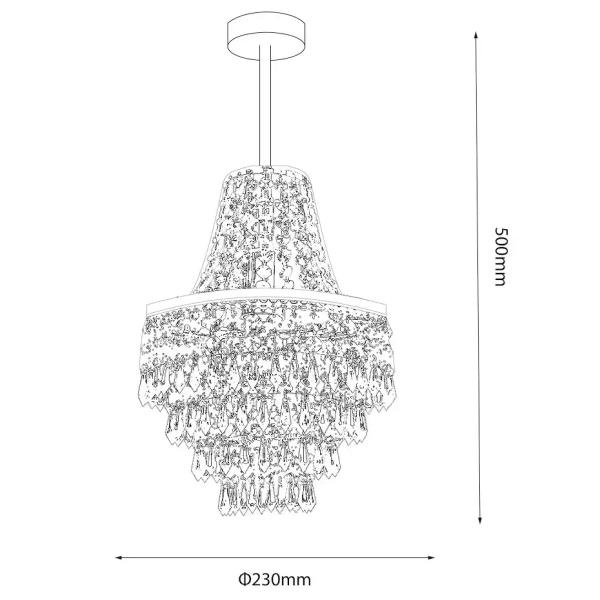 Kaskadowa lampa wisząca Gemma MLP1587 do salonu kryształowa srebrny
