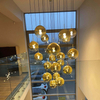Loftowa LAMPA wisząca PALLA LP-2844/1P GD Light Prestige szklana OPRAWA ball ZWIS kula złota przezroczysta