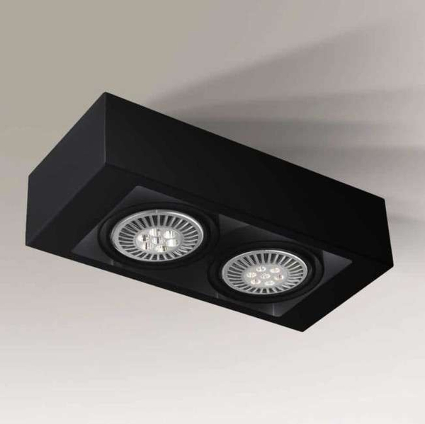 Spot LAMPA sufitowa KOGA 1153 Shilo natynkowa OPRAWA metalowa prostokątna czarna