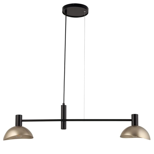 Podwójna lampa wisząca Artis 40566 Sigma z kloszami metalowa czarna złota