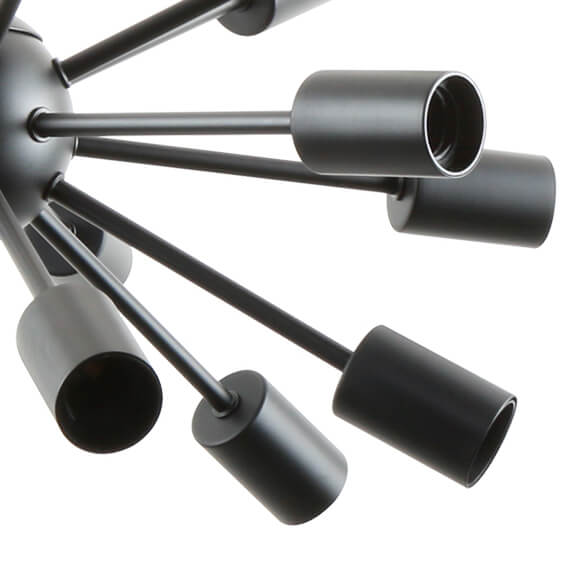 Zwisowa lampa salonowa Mandi A8181-18-MBK metalowa czarna matowa