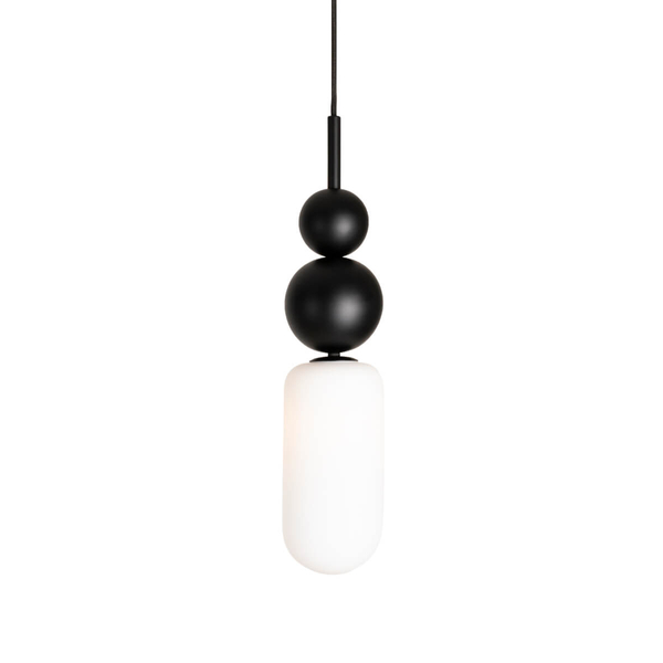 Nowoczesna lampa wisząca NOVA P0641 do salonu kulki czarne białe