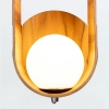 Kulista lampa ścienna Sfera QN-SFERA-WB-L-TEAK do salonu brązowy biały