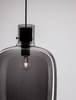 Loftowa lampa wisząca Padre szklana czarna przydymiona