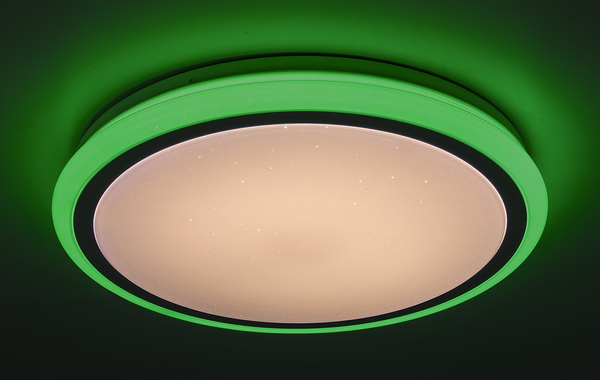 Plafon LAMPA sufitowa LEONIE 1510 Rabalux okrągła OPRAWA z efektem gwiazd LED 24W 3000-6500K z pilotem biała