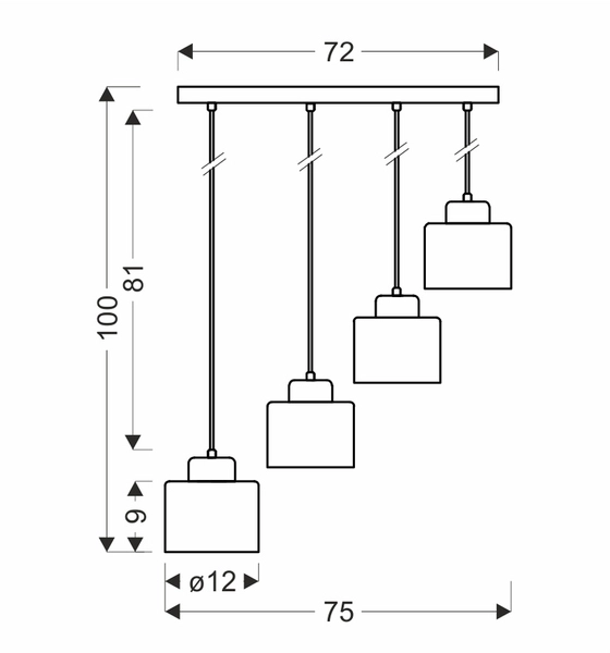 Lampa wisząca Olena 34-78131 Candellux metalowe klosze czarne