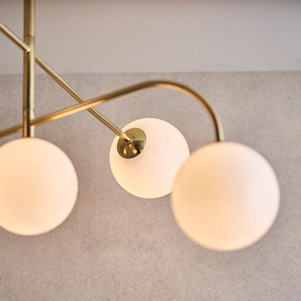 Wielopunktowa lampa sufitowa Otto 75939 kulista mosiądz przezroczysty