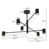 Lampa sufitowa SNOW LP-731/6P BK Light Prestige metalowe sticks czarne