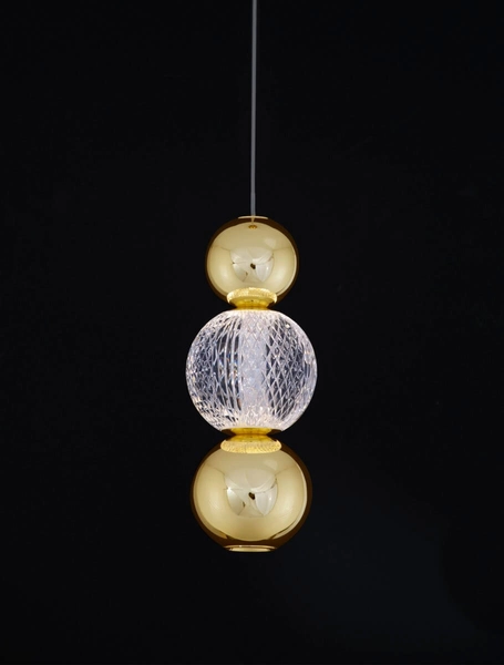 Stylowa lampa wisząca Ponce kule LED 6W 3200K nad łóżko złota