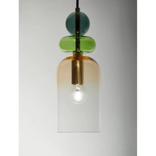 Skandynawska lampa wisząca MURANO LE43398 kolorowy przezroczysty złoty