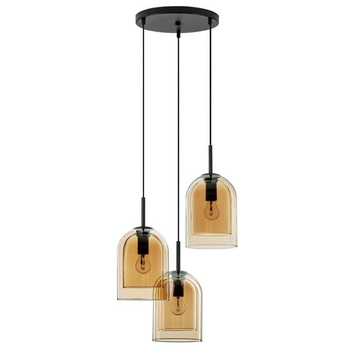 Lampa wisząca szklana Bonao LE42643 czarna bursztynowa