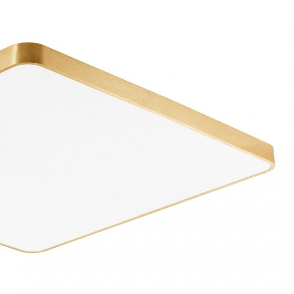Kwadratowa lampa sufitowa Sierra LED 20W 4000K złota do salonu