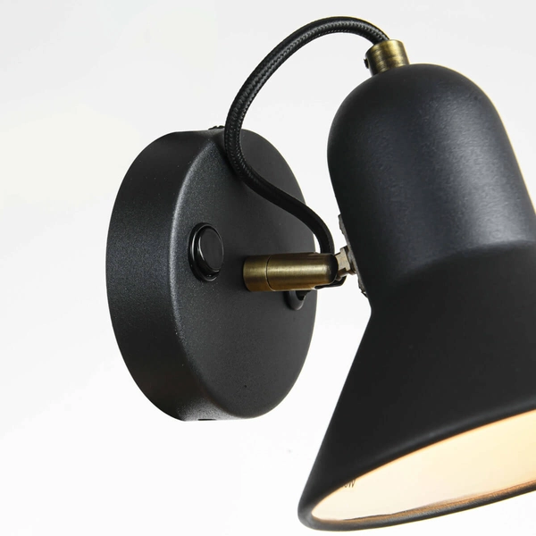 Industrialna LAMPA ścienna ASTAMA LP-1122/1W BK Light Prestige metalowa OPRAWA kinkiet regulowany czarny