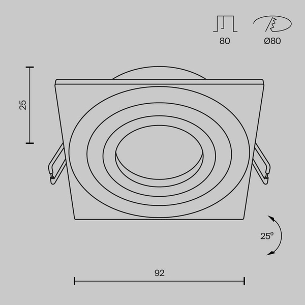 Sufitowy wpust do salonu Atom DL024-2-01W regulowany biały