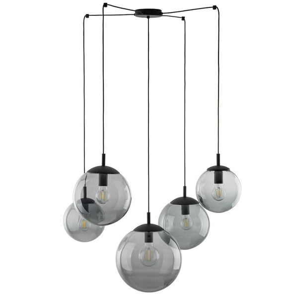 Zwisająca lampa kaskadowa Esme 5382 pająk bubble grafitowa czarna