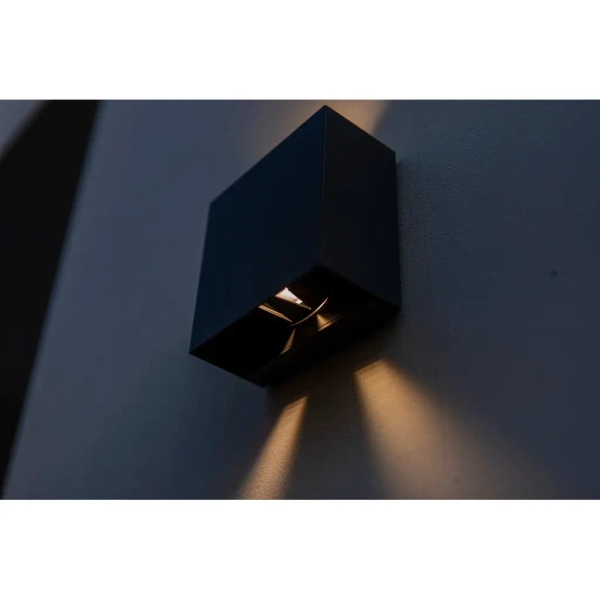 Kinkiet LAMPA ścienna GEMINI BEAMS 5104003012 Lutec kwadratowa OPRAWA elewacyjna LED 10W 3000K metalowa IP54 czarna