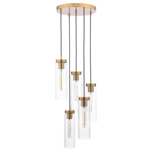 Kaskadowa lampa wisząca Jodelle JOD0563 tuby szklane polerowany brąz