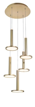Salonowa lampa wisząca Esquel 5-punktowa LED 53W 3000K złota