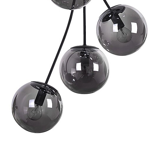 Loftowa lampa wisząca Glory 3508 przydymione molekuły kule nad łóżko