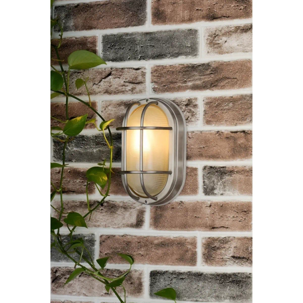 Ogrodowa lampa ścienna Salcombe SAL5244 szklana IP44 srebrna