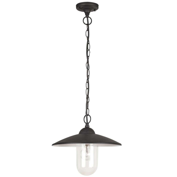 Ogrodowa LAMPA wisząca VIGO 8687 Rabalux metalowa OPRAWA kopuła ZWIS industrialny IP44 czarny matowy biały przezroczysty