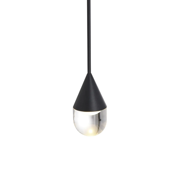 Wisząca lampa Nata PL0104-BK Yaskr LED 6W 3000K przezroczysta czarna