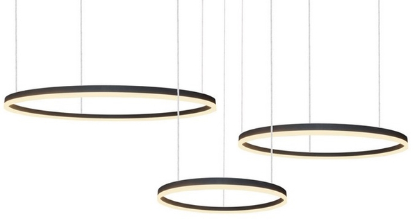 Lampa wisząca Halo AZ4975 100+80+60 LED 180W do salonu ringi czarne