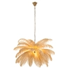 Nowoczesna lampa wisząca EMU ST-DN127 beige pióra beżowy złoty