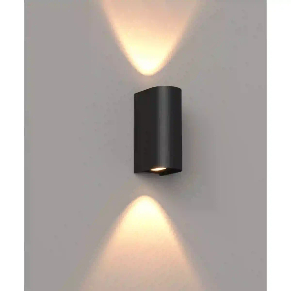 Elewacyjna lampa góra-dół BADIA czarna W0469 2xLED 24W 3000K IP65 ogrodowa