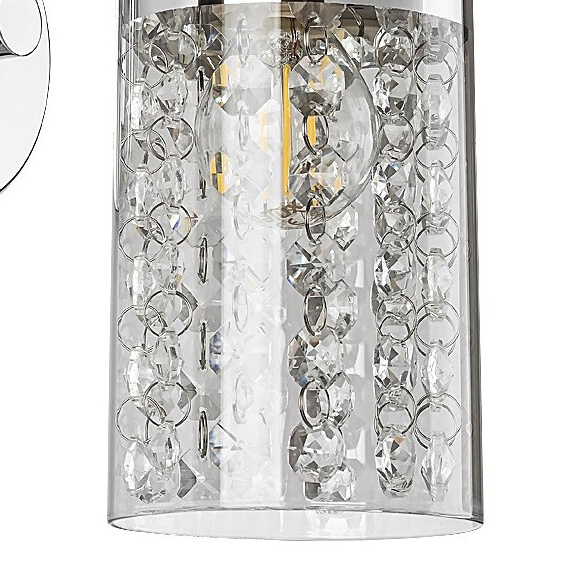 Glamour lampa ścienna Niagara szklany kinkiet z kryształkami chrom
