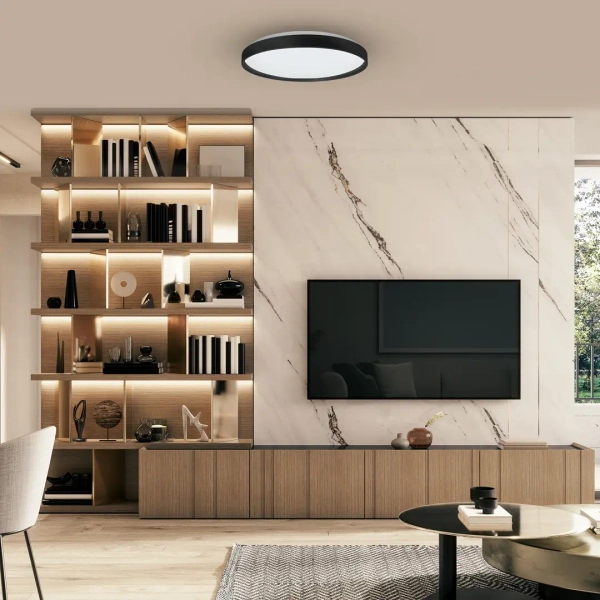 Sterowany pilotem plafon RINGO ML9965 390mm LED 36W RGBW czarny