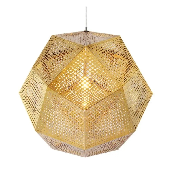 Lampa wisząca geometryczna FUTURI STAR ST-5001-S złota stalowa E27 klosz do sypialni