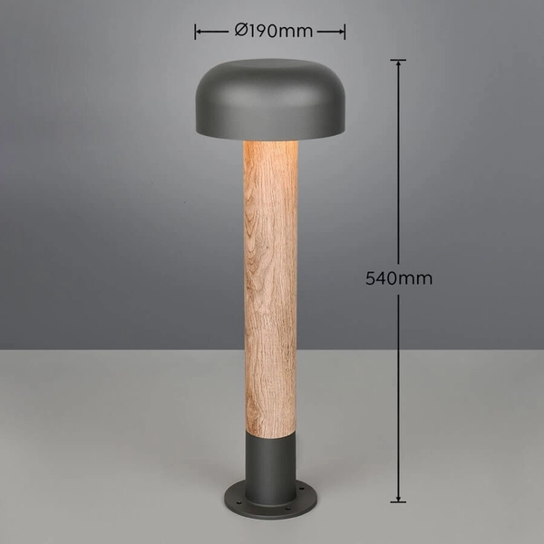 Metalowy słupek zewnętrzny FRASER 562560135 grzyb IP54 szary