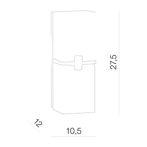 Prostokątny kinkiet szklany Cross hol satyna nikiel biały