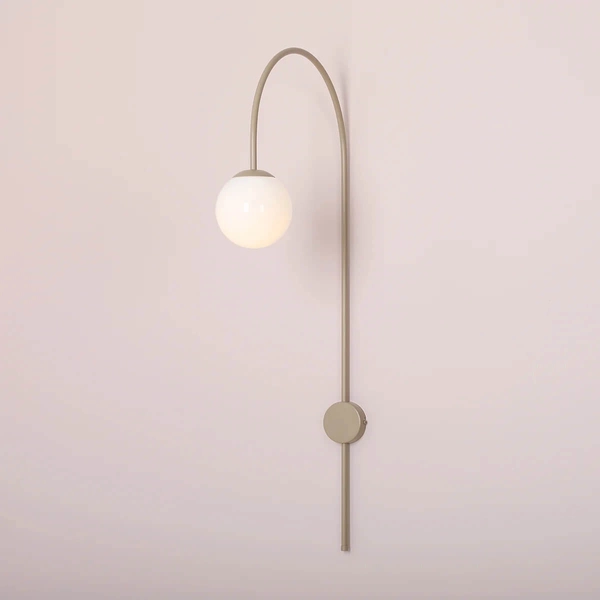 Lampa ścienna sypialniana Una 1116C17 kulisty metal szkło beżowy