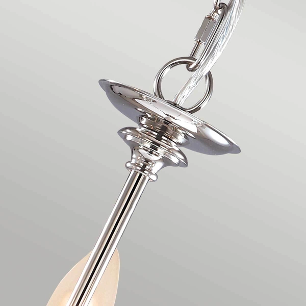 Żyrandol kryształowy Finsbury Park FP3-POL-NICKEL+3xLS162 Elstead klosze potrójny nikiel