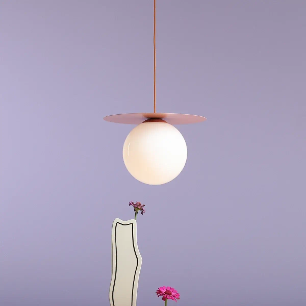 Wisząca lampa do salonu Loop 1125G11_L Aldex szklana kula koralowy