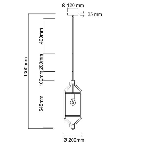 Pojedyncza wisząca lampa do sypialni Zundo Old Gold 20 OR85860 złota