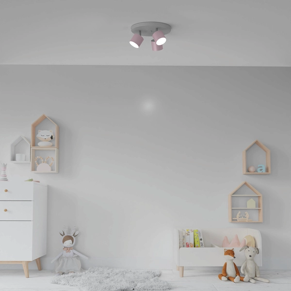 Salonowa lampa natynkowa Dixie nad stolik biała różowa