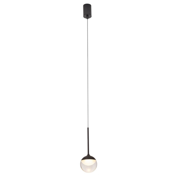 LAMPA wisząca ZOOM P0416 Maxlight loftowa OPRAWA kula LED 6W 3000K zwis IP44 czarny przezroczysty
