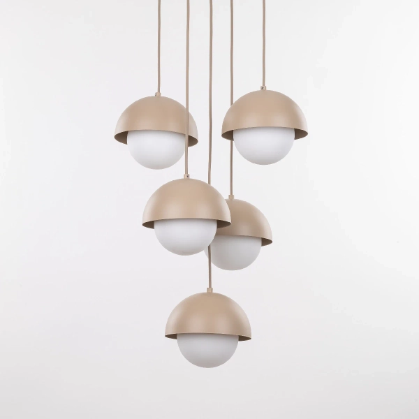 Nowoczesna lampa wisząca Bono Sabia 10966 metalowy beżowy biały