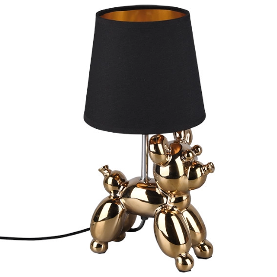 Lampa stołowa BELLO R50241079 RL Light abażurowa piesek złoty czarny