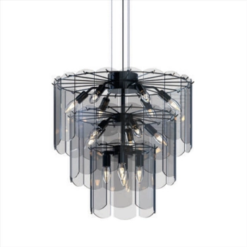 Metalowa lampa wisząca Nira MD3523-14L-EBCN Zumaline przydymiony czarny