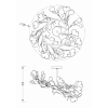 Dekoracyjna lampa sufitowa Leaf MX2858-6-EGN motyw kwiatowy złoty